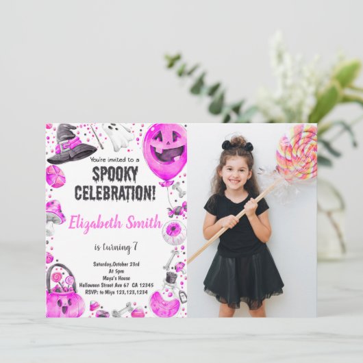 カスタマイズ不気味可能なパーティの招待状子供へ 招待状 (スタンド正面)