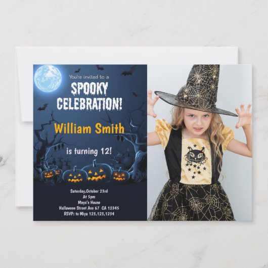 カスタマイズ不気味可能なパーティの招待状子供へ 招待状 (正面)