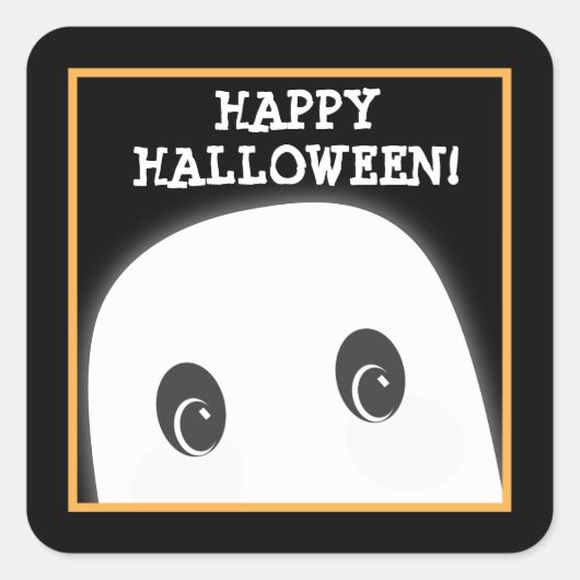 カスタマイズ不気味可能な幽霊ハロウィーンステッカー スクエアシール (正面)