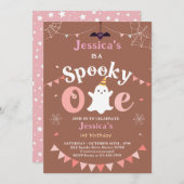 カスタマイズ不気味可能な1ハロウィーン最初の誕生日 招待状 (正面/裏面)