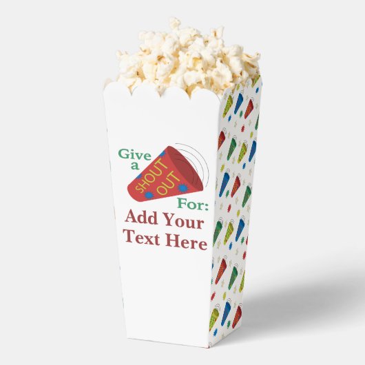 カスタマイズ与え可能なAシャウト・アウト・ポップコーン フェイバーボックス (はじけた状態)
