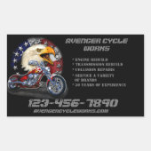 カスタマイズ二輪修理店事業 長方形シール (正面)