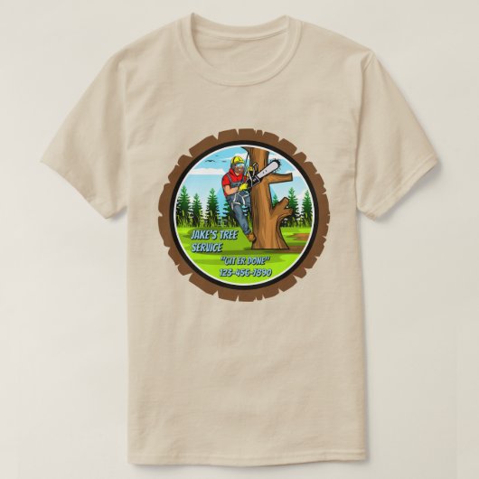 カスタマイズ伐採サービス 除去サービス 業務 Tシャツ (デザイン正面)