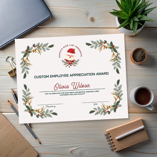 カスタマイズ休日従業員賞 (Customized Business Holiday Employee Award)