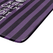 カスタマイズ保してテキストを紫ストライプ色 カッティングボード (角)