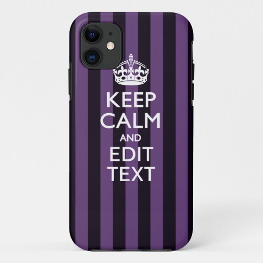 カスタマイズ保してテキストを紫ストライプ色 Case-Mate iPhoneケース (裏面)