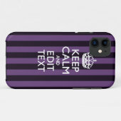 カスタマイズ保してテキストを紫ストライプ色 Case-Mate iPhoneケース (裏面(横))