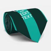 カスタマイズ保可能なテキストのターコイズストライプ ネクタイ (ロール)