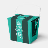 カスタマイズ保可能なテキストのターコイズストライプ フェイバーボックス (正面サイド)