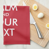 カスタマイズ保可能なCALMとテキスト キッチンタオル (四つ折り)