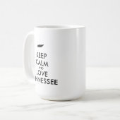 カスタマイズ保可能なCALMとLOVEテネシー コーヒーマグカップ (正面左)