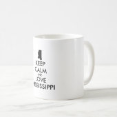 カスタマイズ保可能なCALMとLOVEミシシッピ コーヒーマグカップ (正面右)