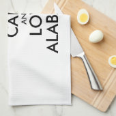 カスタマイズ保可能なCALMとLOVE ALABAMA キッチンタオル (四つ折り)