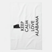 カスタマイズ保可能なCALMとLOVE ALABAMA キッチンタオル (縦)