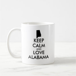 カスタマイズ保可能なCALMとLOVE ALABAMA コーヒーマグカップ