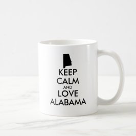 カスタマイズ保可能なCALMとLOVE ALABAMA コーヒーマグカップ