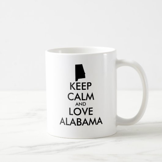 カスタマイズ保可能なCALMとLOVE ALABAMA コーヒーマグカップ (右)