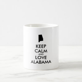 カスタマイズ保可能なCALMとLOVE ALABAMA コーヒーマグカップ