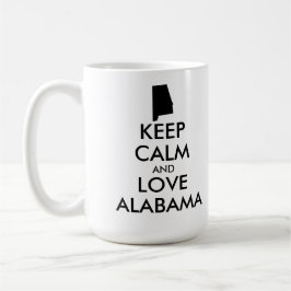 カスタマイズ保可能なCALMとLOVE ALABAMA コーヒーマグカップ