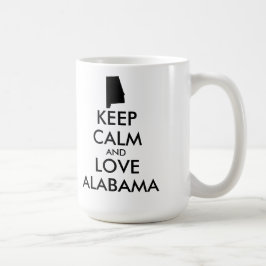 カスタマイズ保可能なCALMとLOVE ALABAMA コーヒーマグカップ