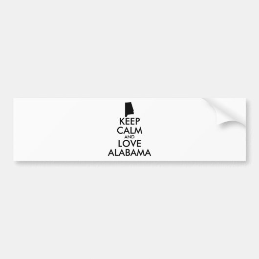 カスタマイズ保可能なCALMとLOVE ALABAMA バンパーステッカー (正面)