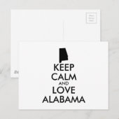 カスタマイズ保可能なCALMとLOVE ALABAMA ポストカード (正面/裏面)
