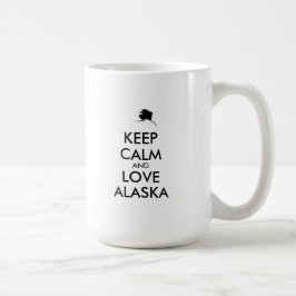 カスタマイズ保可能なCALMとLOVE ALASKA コーヒーマグカップ