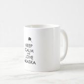 カスタマイズ保可能なCALMとLOVE ALASKA コーヒーマグカップ (正面右)