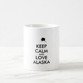 カスタマイズ保可能なCALMとLOVE ALASKA コーヒーマグカップ