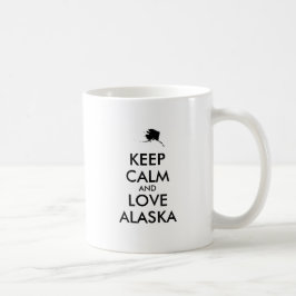 カスタマイズ保可能なCALMとLOVE ALASKA コーヒーマグカップ