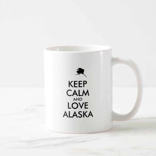 カスタマイズ保可能なCALMとLOVE ALASKA コーヒーマグカップ (右)