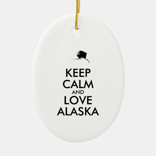 カスタマイズ保可能なCALMとLOVE ALASKA セラミックオーナメント (正面)