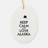 カスタマイズ保可能なCALMとLOVE ALASKA セラミックオーナメント (裏面)