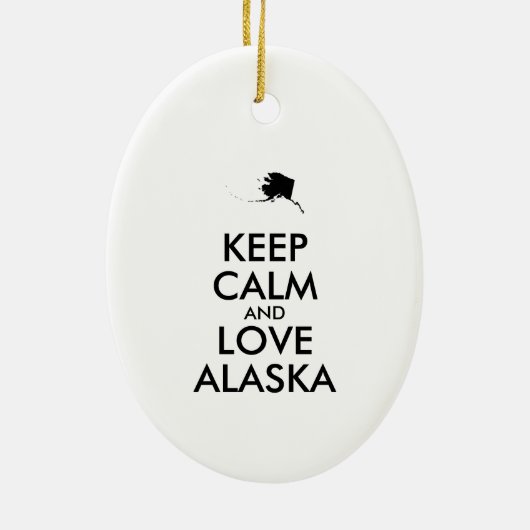 カスタマイズ保可能なCALMとLOVE ALASKA セラミックオーナメント (裏面)