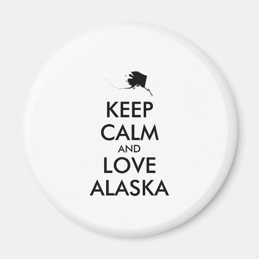 カスタマイズ保可能なCALMとLOVE ALASKA マグネット (正面)