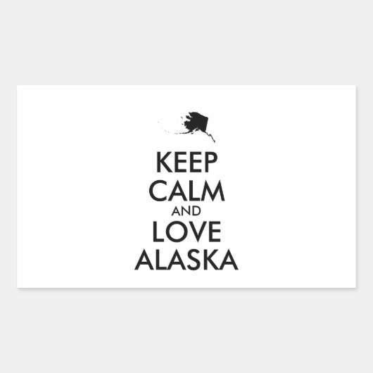 カスタマイズ保可能なCALMとLOVE ALASKA 長方形シール (正面)