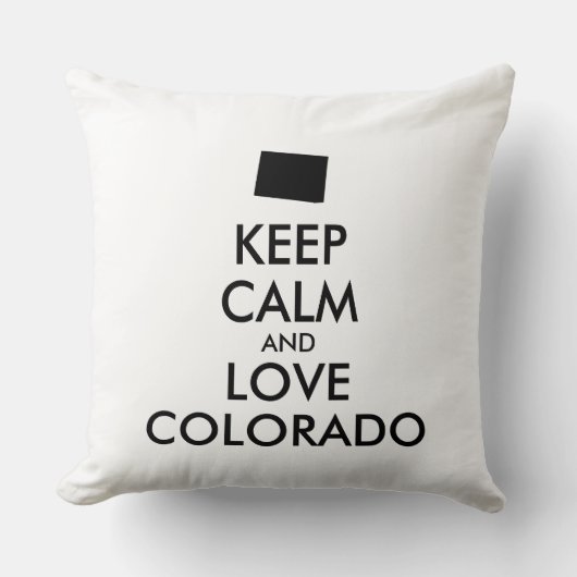 カスタマイズ保可能なCALMとLOVE COLORADO クッション (正面)
