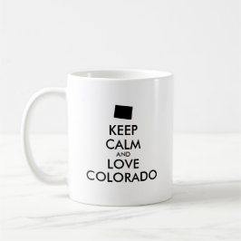カスタマイズ保可能なCALMとLOVE COLORADO コーヒーマグカップ