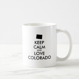 カスタマイズ保可能なCALMとLOVE COLORADO コーヒーマグカップ