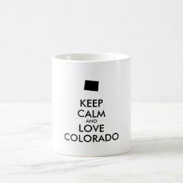 カスタマイズ保可能なCALMとLOVE COLORADO コーヒーマグカップ