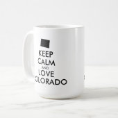 カスタマイズ保可能なCALMとLOVE COLORADO コーヒーマグカップ (正面左)
