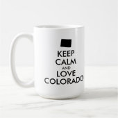 カスタマイズ保可能なCALMとLOVE COLORADO コーヒーマグカップ (左)