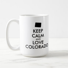 カスタマイズ保可能なCALMとLOVE COLORADO コーヒーマグカップ