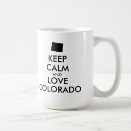 カスタマイズ保可能なCALMとLOVE COLORADO コーヒーマグカップ