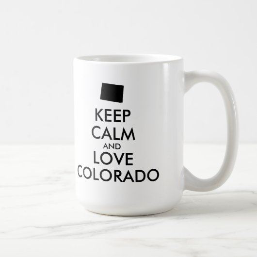 カスタマイズ保可能なCALMとLOVE COLORADO コーヒーマグカップ (右)