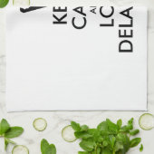 カスタマイズ保可能なCALMとLOVE DELAWARE キッチンタオル (折り畳み)