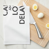 カスタマイズ保可能なCALMとLOVE DELAWARE キッチンタオル (四つ折り)