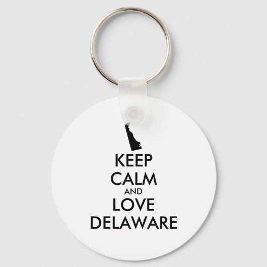 カスタマイズ保可能なCALMとLOVE DELAWARE キーホルダー (正面)