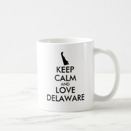 カスタマイズ保可能なCALMとLOVE DELAWARE コーヒーマグカップ