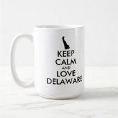 カスタマイズ保可能なCALMとLOVE DELAWARE コーヒーマグカップ (左)